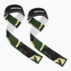 Popruhy s háky na zápěstí RDX W1 Weight Training Wrist Straps camo green