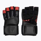 Trekingové rukavice RDX L4 Finger Weightlifting Leather red/black