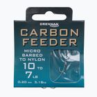 Drennan Carbon Feeder háček s ostnem + vlasec 8 párů hnědý metodický návazec HNCFDM016