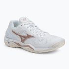 Dámské házenkářské boty Mizuno Wave Stealth V white/rose/snow white