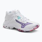 Dámské volejbalové boty Mizuno Wave Lightning Z8 Mid bílé/fialové indigo/camelliaros