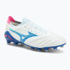 Pánské kopačky Mizuno Morelia Neo IV Β Elite MD white/tanager turquoise/pink tetra