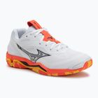 Házenkářské boty Mizuno Wave Stealth 6 white/fiery coral 2/citrus