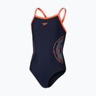 Dětské jednodílné plavky  Speedo Platisol Placement Thinstrap Muscleback true navy/siren red/picton