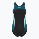 Dámské jednodílné plavky Speedo High Neck Splice Cross Back dark teal