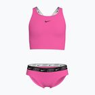Dětské dvoudílné plavky Nike Logo Tape Crossback Midkini hyper pink