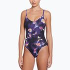 Dámské jednodílné plavky Nike Floral Blur V-Neck black