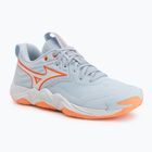 Dámské volejbalové boty Mizuno Wave Momentum Elite blue finch/white/lava orange