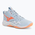 Dámské volejbalové boty Mizuno Wave Momentum Pro Mid blue finch/lava orange/flamingo coral