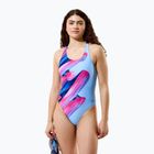 Dámské jednodílné plavky Speedo FL Placement Printed Powerback brushy shadows/cruise