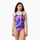 Dámské jednodílné plavky Speedo FL Printed Turnback brushy glitch/hope