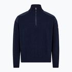 Pánský svetr Dovre Ribbed Knit Half Zip navy
