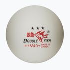 Míčky na stolní tenis Double Fish 40+3 stars 10 ks white