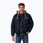 Pánská bunda  Pitbull Hidden Quilted Hooded dark navy/beige