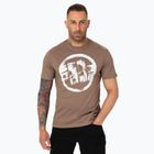 Pánské tričko Pitbull Logo Palms brown savana