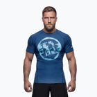 Pánské tričko na lezení Pitbull Rashguard Logo Palms blue