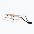 Kovové sáňky HUMBAKA with backrest and footrests white