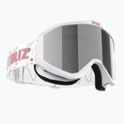 Dětské lyžařské brýle Bliz Liner Jr white pink logo/pink&silver mirror