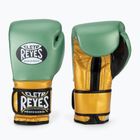 Boxerské rukavice Cleto Reyes Velcro Sparring metalic green/gold wbc
