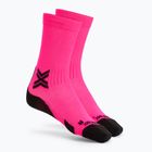 Ponožky X-Socks Run Discover Crew fluo pink/black