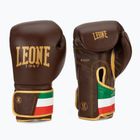 Boxerské rukavice LEONE 1947 Italy '47 black/white/brown