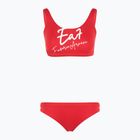 Dámské dvoudílné plavky EA7 Emporio Armani Maxi Logo Bikini Top racing red
