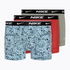 Pánské boxerky Nike Everyday Cotton Stretch Trunk 3 páry aquarius blue lg print/grey/uni red