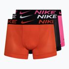 Pánské boxerky Nike Dri-FIT Cotton Trunk 3 páry picante red/laser fuchsia/black