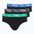 Pánské slipy Nike Everyday Cotton Stretch Brief 3 pary black/green/black