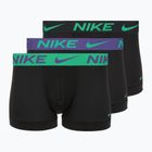 Pánské boxerky Nike Dri-Fit Essential Micro Trunk 3 páry black green shock/wild violet/black text wb