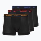Pánské boxerky Nike Everyday Cotton Stretch Trunk 3 páry black lig crim/des och/deep night logo v pase