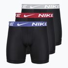 Pánské boxerky Nike Essential Micro 3 pairs black/sapphire/wolf grey/team crimson