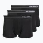 Pánské boxerky KARL LAGERFELD Stripe Logo Micro Trunk 3 páry black