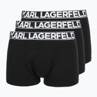 Pánské boxerky KARL LAGERFELD Bold Elastic Trunk 3 páry black