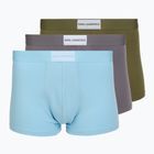 Pánské boxerky KARL LAGERFELD Essential Logo Trunk 3 páry olive/clear sky/excalibur