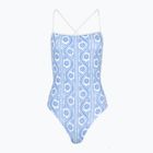 Dámské jednodílné plavky Tommy Hilfiger Straight Neck Print floral stripe blue spell