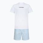 Pánské pyžamo Calvin Klein LV00NM2903 classic white top/aurora stripe