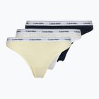 Dámské tanga Calvin Klein LV00QD5209 Thong 3 pairs shoreline/snow heather/pear sorbe