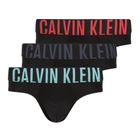 Pánské slipy Calvin Klein 000NB3610A Hip Brief 3 pairs black w/ombre blue logo/black w/c