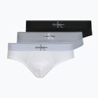 Pánské slipy Calvin Klein LV00NB4471 Hip Brief 3 pairs black/misty grey/white