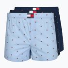 Pánské boxerky Tommy Hilfiger Woven Boxer Print 3 pack chambray flag/carb navy/c navy flag
