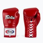 Boxerské rukavice Fairtex Pro Competition Locked Thumb Leather červené