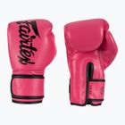 Boxerské rukavice Fairtex Microfiber pink/black barefoot