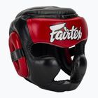 Boxerská helma Fairtex Diagonal Vision Sparring - Full Head Coverage black/rd