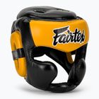Boxerská helma Fairtex Diagonal Vision Sparring - Full Head Coverage black/yellow