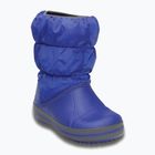 Crocs Winter Puff Dětské sněhule azurově modrá/světle šedá