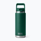 Termo láhev YETI Rambler Straw 769 ml black forest green
