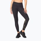 Dámské tréninkové legíny 2XU Force Mid-Rise Compression black and gold WA5367B