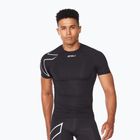 Pánský tréninkový dres 2XU Core Compression s dlouhým rukávem black/silver MA6399A