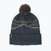 Zimní čepice Patagonia Powder Town Beanie fitz roy stripe knit/smolder blue